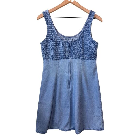 Y2K Denim Sundress Womens 5 Junior A-Line Empire Waist Kidcore Cottagecore Fairy - Picture 6 of 12